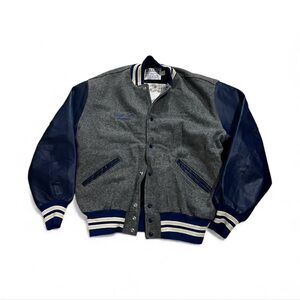 Men's Gray and Blue Varsity Jacket
